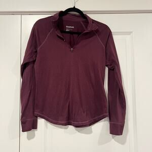 Reebok Women's‎ Quarter Zip Top Speedwick Maroon Purple Size Small